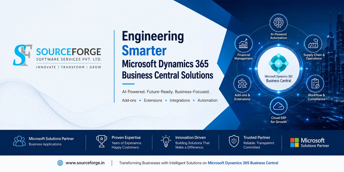 SourceForge — Engineering Smarter Microsoft Dynamics 365 Business Central Solutions · Microsoft Solutions Partner