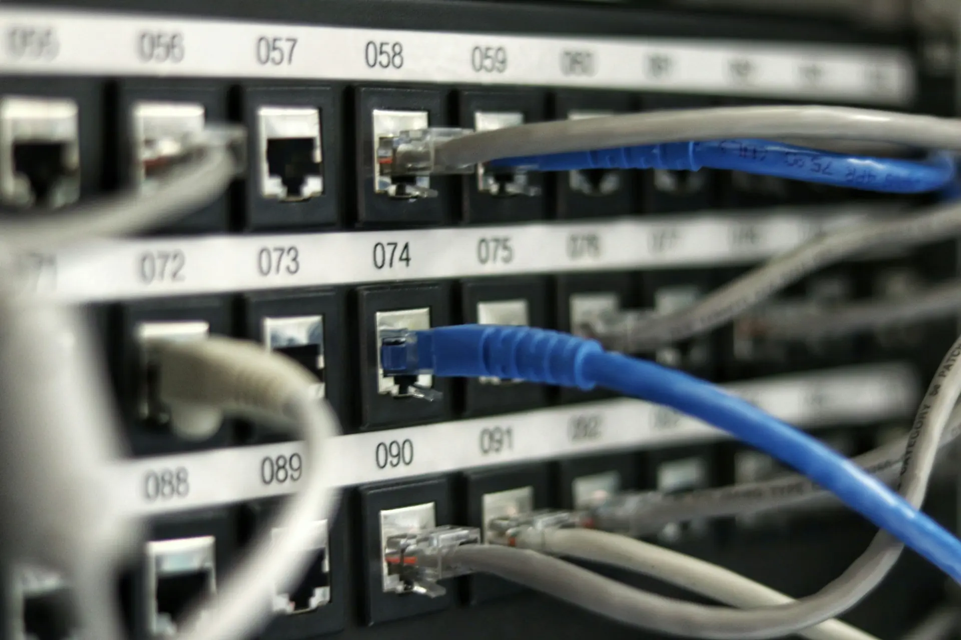 Server room with network equipment